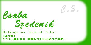 csaba szedenik business card